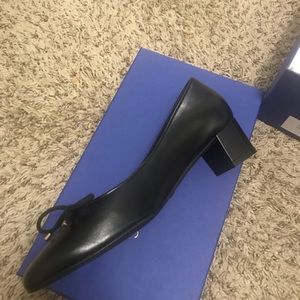 Stuart Weitzman Black leather Mary Jane pumps